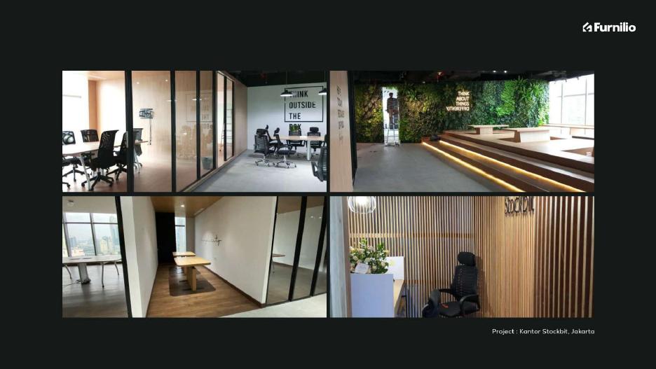 Portfolio interior kantor Stockbit Jakarta oleh Furnilio